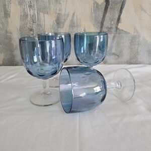Vintage blue Indiana glass company goblets